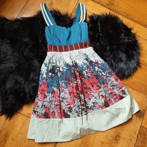 Kimchi Blue Blue and Gray Floral Dress Size S